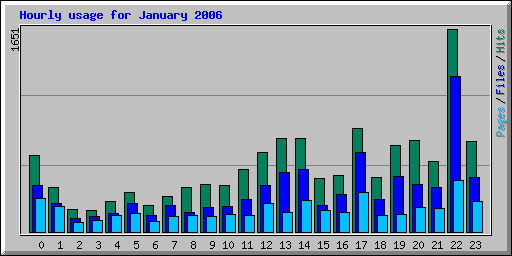 Hourly usage for January 2006
